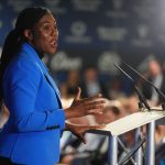 Conservative Party leader Kemi Badenoch speaking during the Scottish Conservative party conference at Murrayfield Stadium, Edinburgh. Picture date: Friday June 13, 2025.