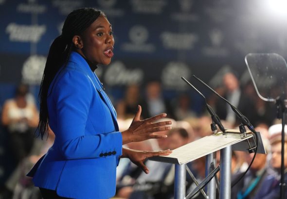 Conservative Party leader Kemi Badenoch speaking during the Scottish Conservative party conference at Murrayfield Stadium, Edinburgh. Picture date: Friday June 13, 2025.