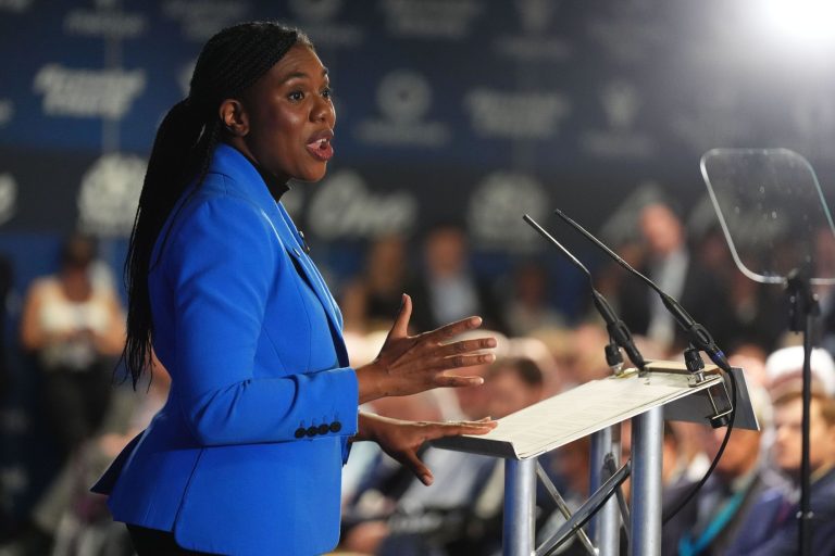 Conservative Party leader Kemi Badenoch speaking during the Scottish Conservative party conference at Murrayfield Stadium, Edinburgh. Picture date: Friday June 13, 2025.