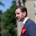 Cradley Heath, West Midlands, UK. 2nd June, 2024. Alex Ballinger, the Labour Party candidate for Halesowen and Rowley Regis in the Black Country part of the West Midlands, launches his election campaign this morning (Sunday 2nd June). Ex-Royal Marine and