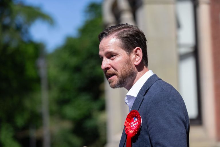 Cradley Heath, West Midlands, UK. 2nd June, 2024. Alex Ballinger, the Labour Party candidate for Halesowen and Rowley Regis in the Black Country part of the West Midlands, launches his election campaign this morning (Sunday 2nd June). Ex-Royal Marine and