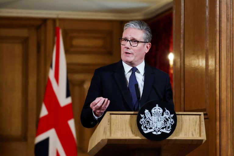 Prime Minister Sir Keir Starmer answers questions from the media after making a statement in Downing Street, London, following a Cabinet meeting to discuss the situation in Gaza. The UK will recognise the state of Palestine in September before the UN Gene