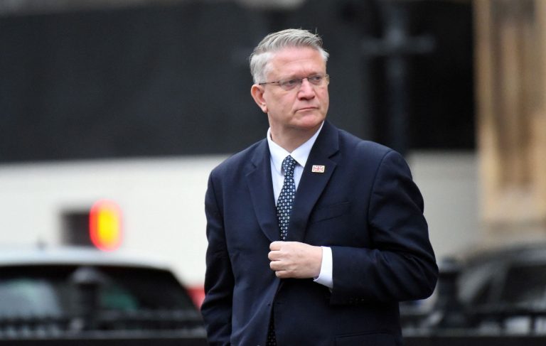 Andrew Rosindell, Conservative MP for Romford, outside the UK Parliament ahead of a parliamentary vote on new coronavirus restrictions amid the COVID-19 coronavirus pandemic. 2021.